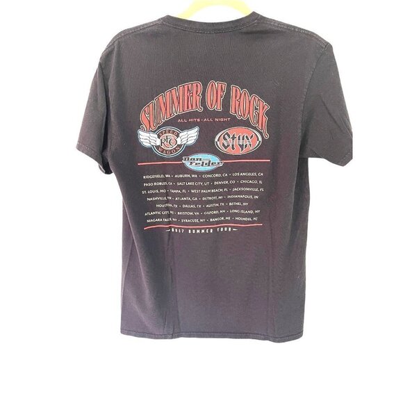 Summer Of Rock REO Styx Don Felder 2017 Concert Tour T-Shirt Short Sleeve Black - Picture 2 of 8